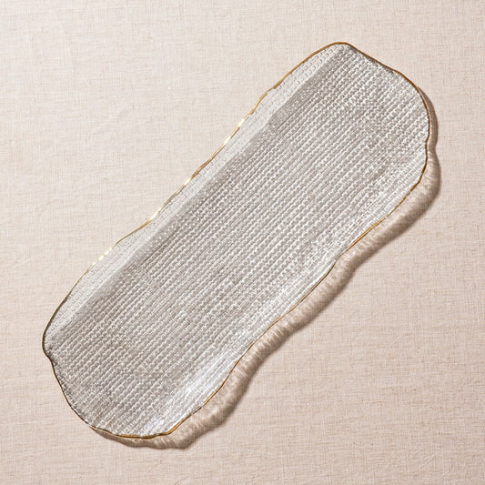 Clear Fizz Textured Glass Rectangular Tray