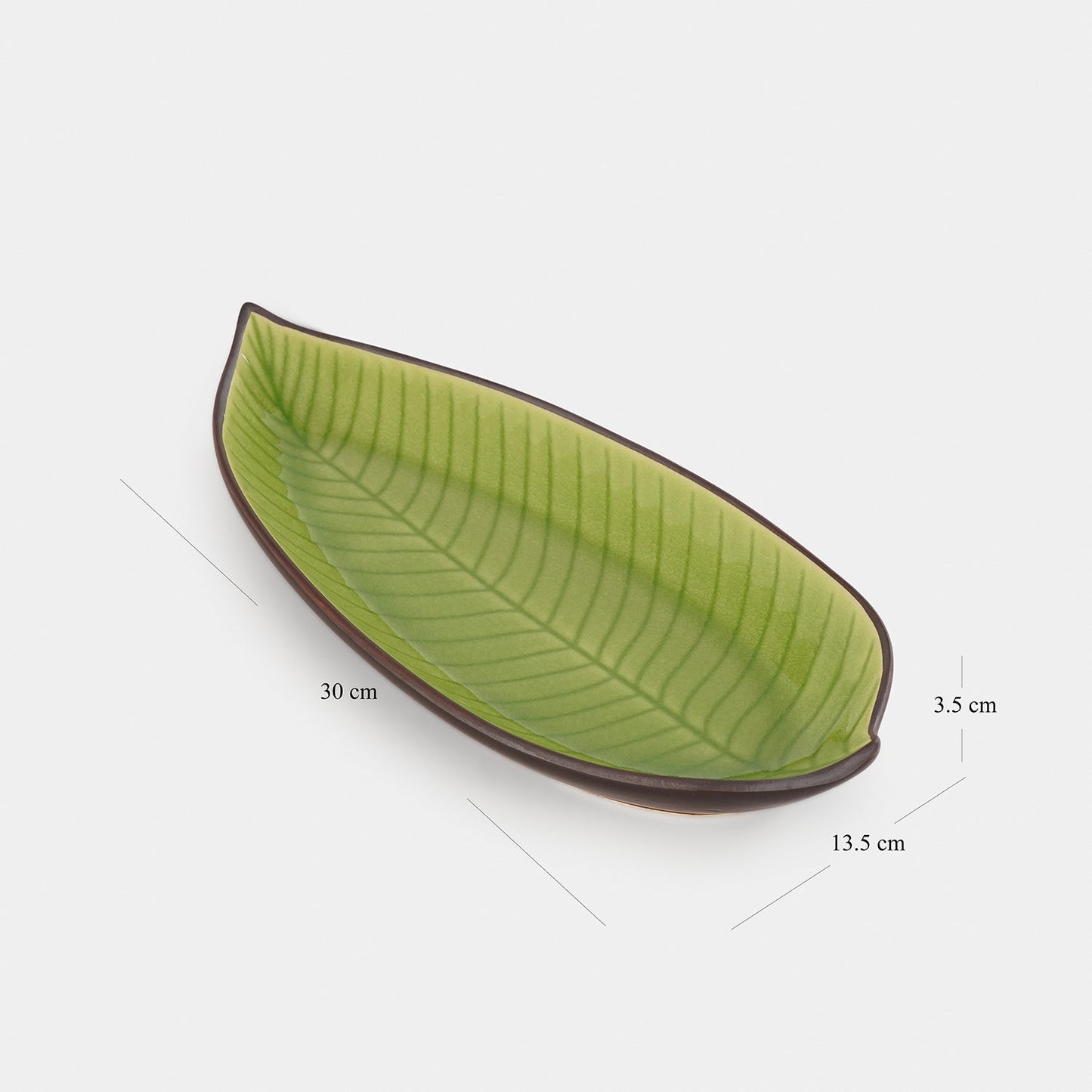 Dark Green Ceramic Leaf Platter