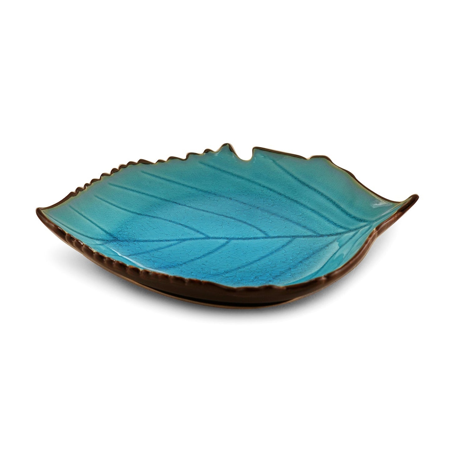 Light Blue Ceramic Leaf Plate