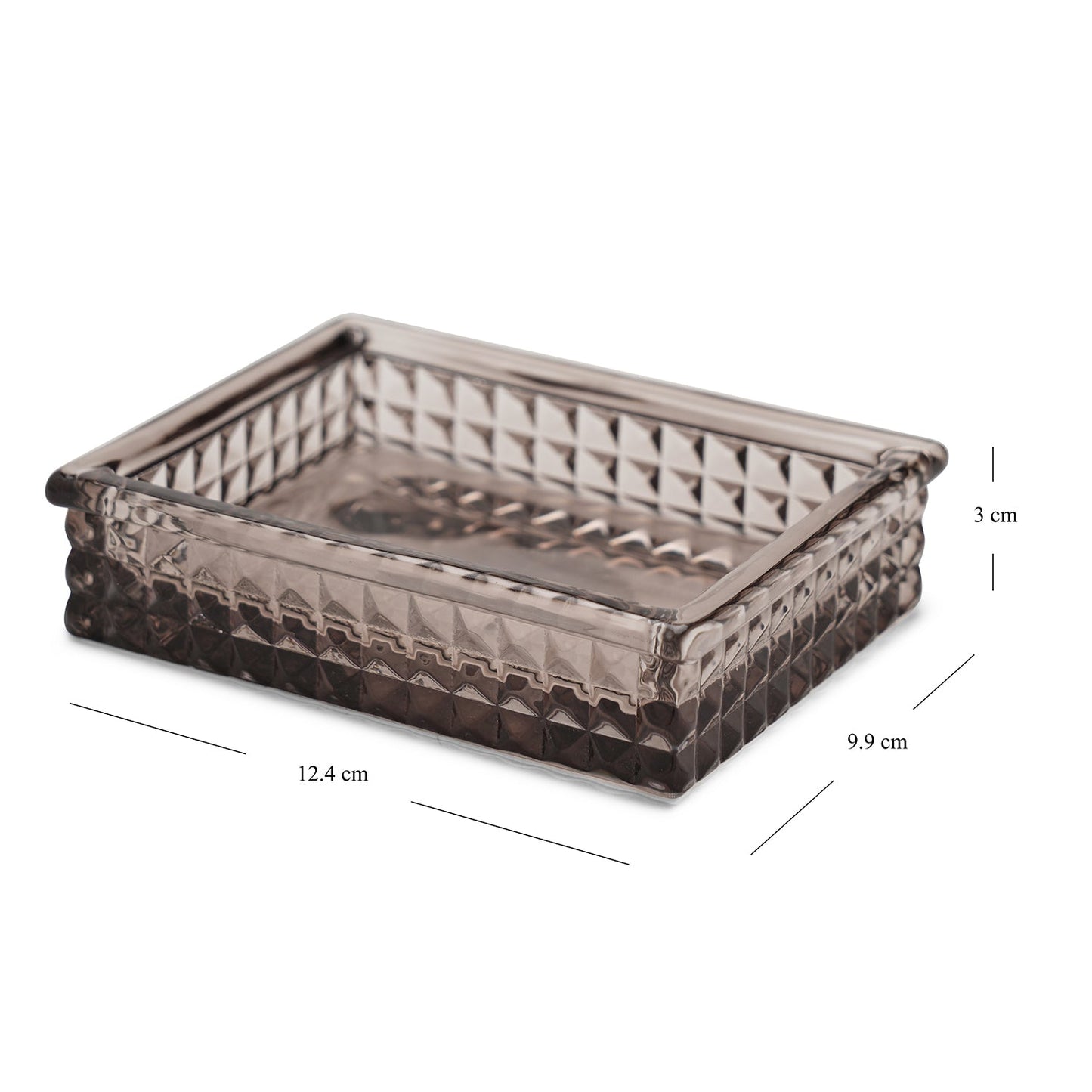 Brown Diamond Texture Glass Soap Dish