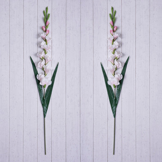 Set of 2 Light Pink Gladiolus Faux Flower Stem