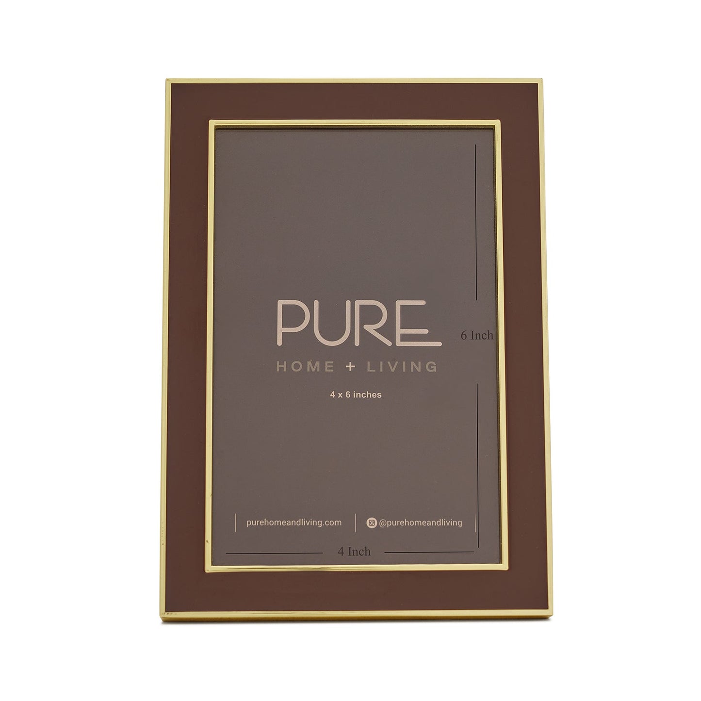 Brown and Gold Enamel Metal Photo Frame - Small