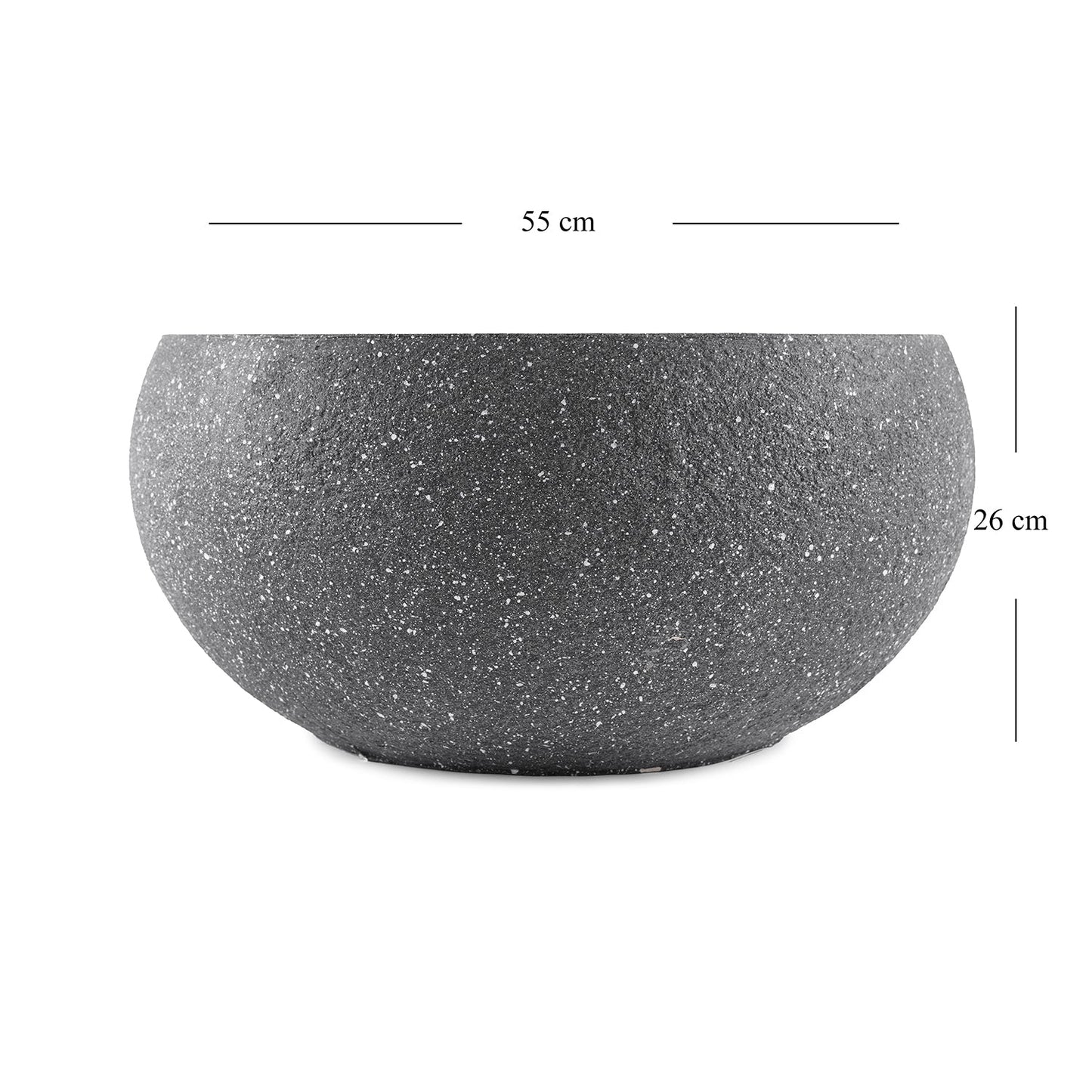 Dark Grey Polyfibre Clay Pot
