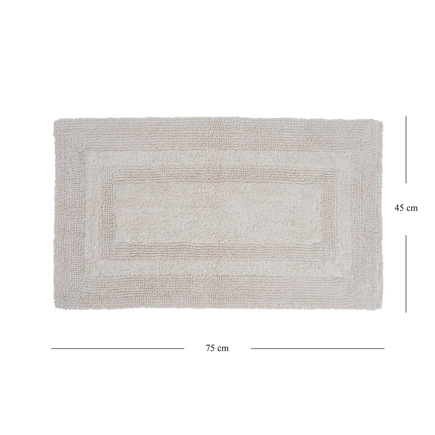 Off White Reversible Bathmat 75×45cm