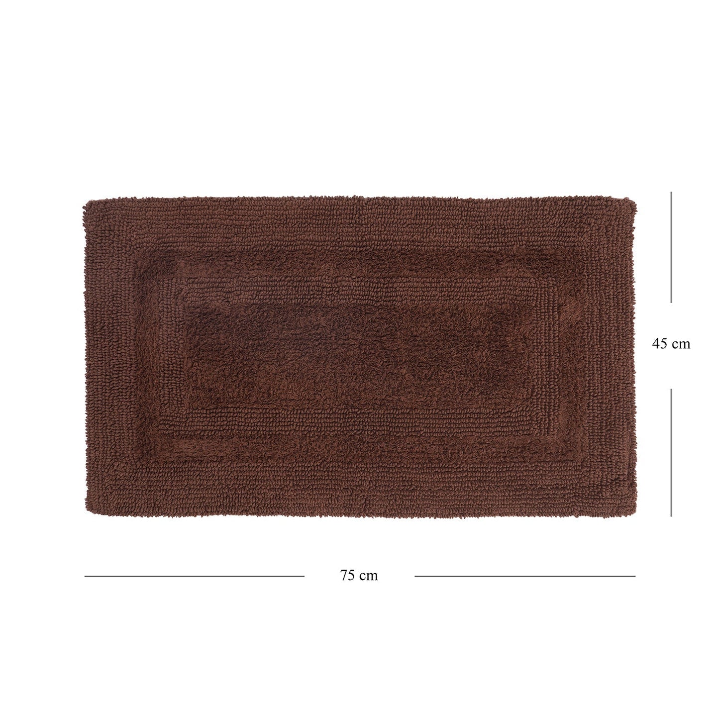 Brown Reversible Bathmat 75×45cm