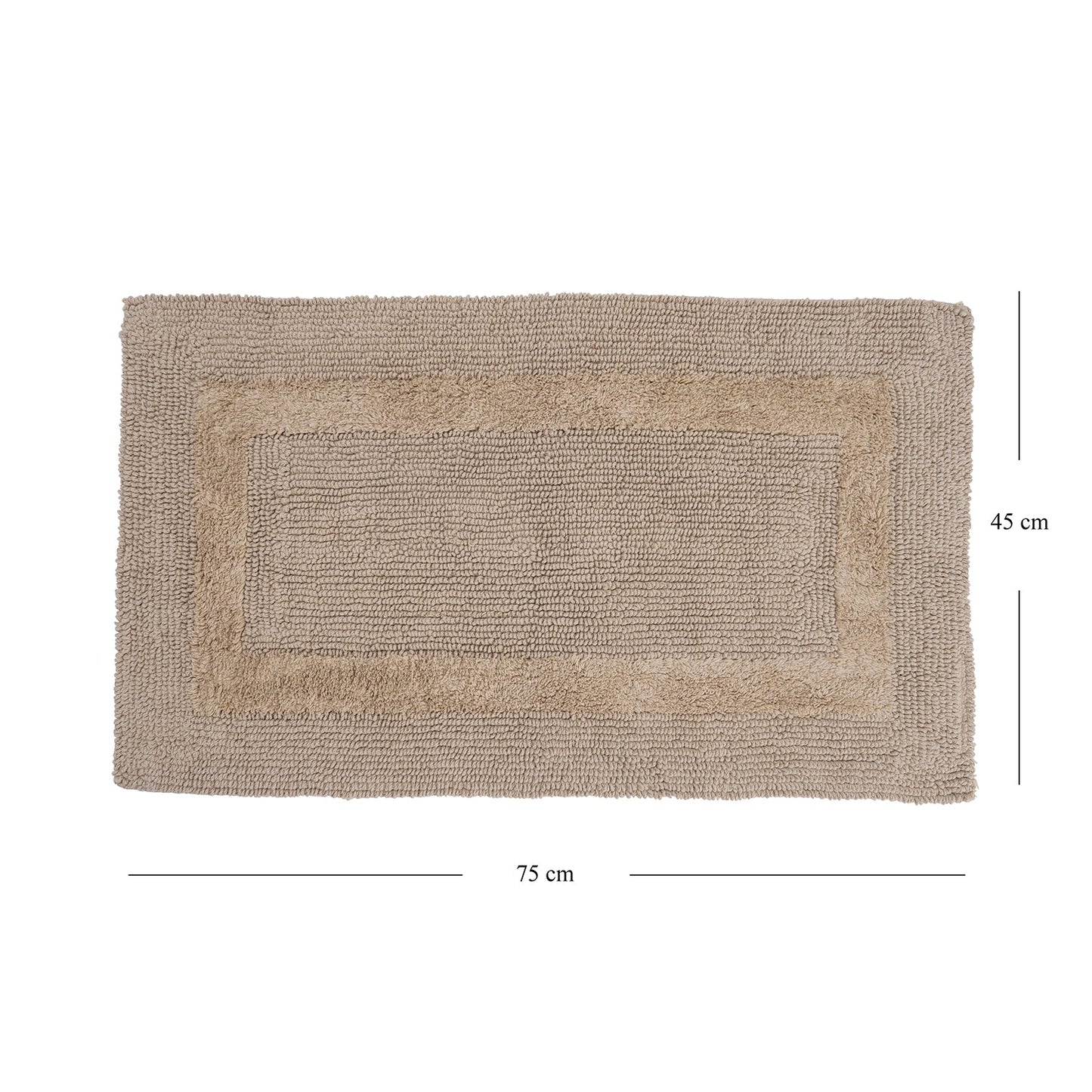 Beige Reversible Bathmat 75×45cm