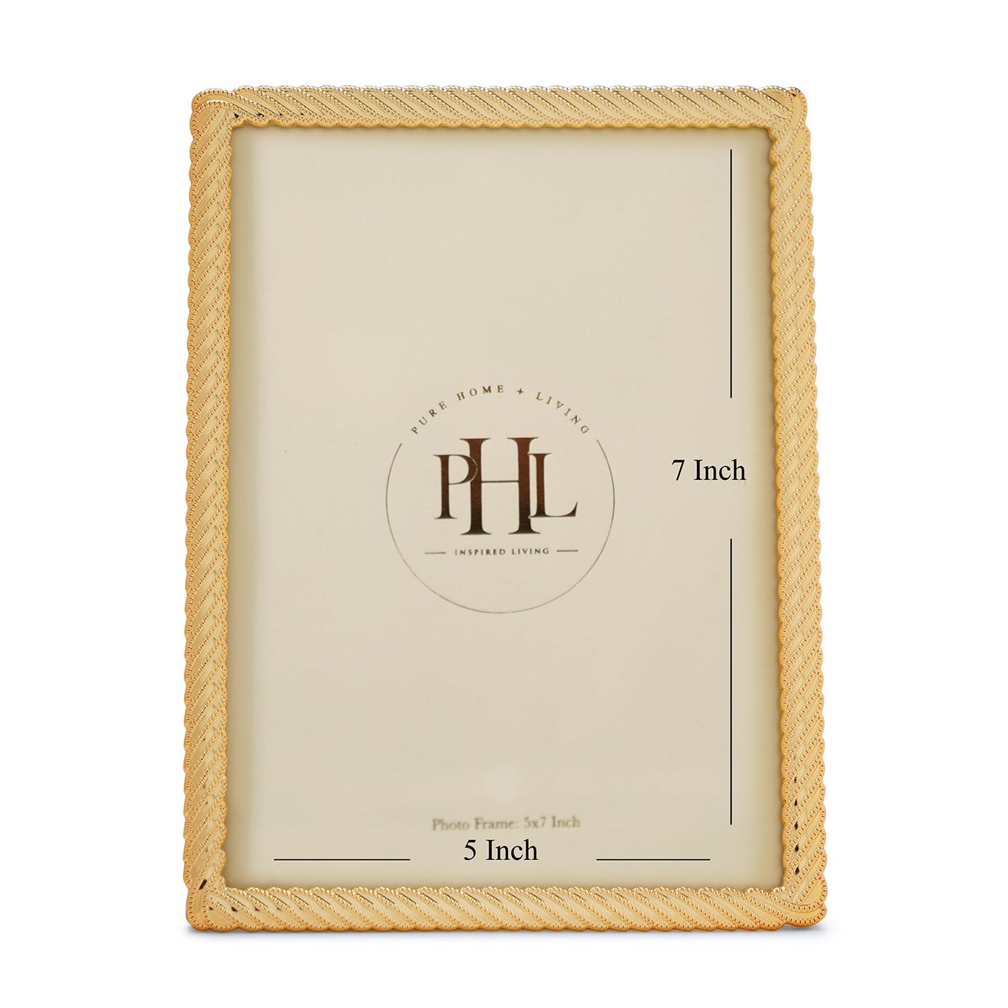 Gold Plated Diagonal Twisted Metal Photo Frame - Medium