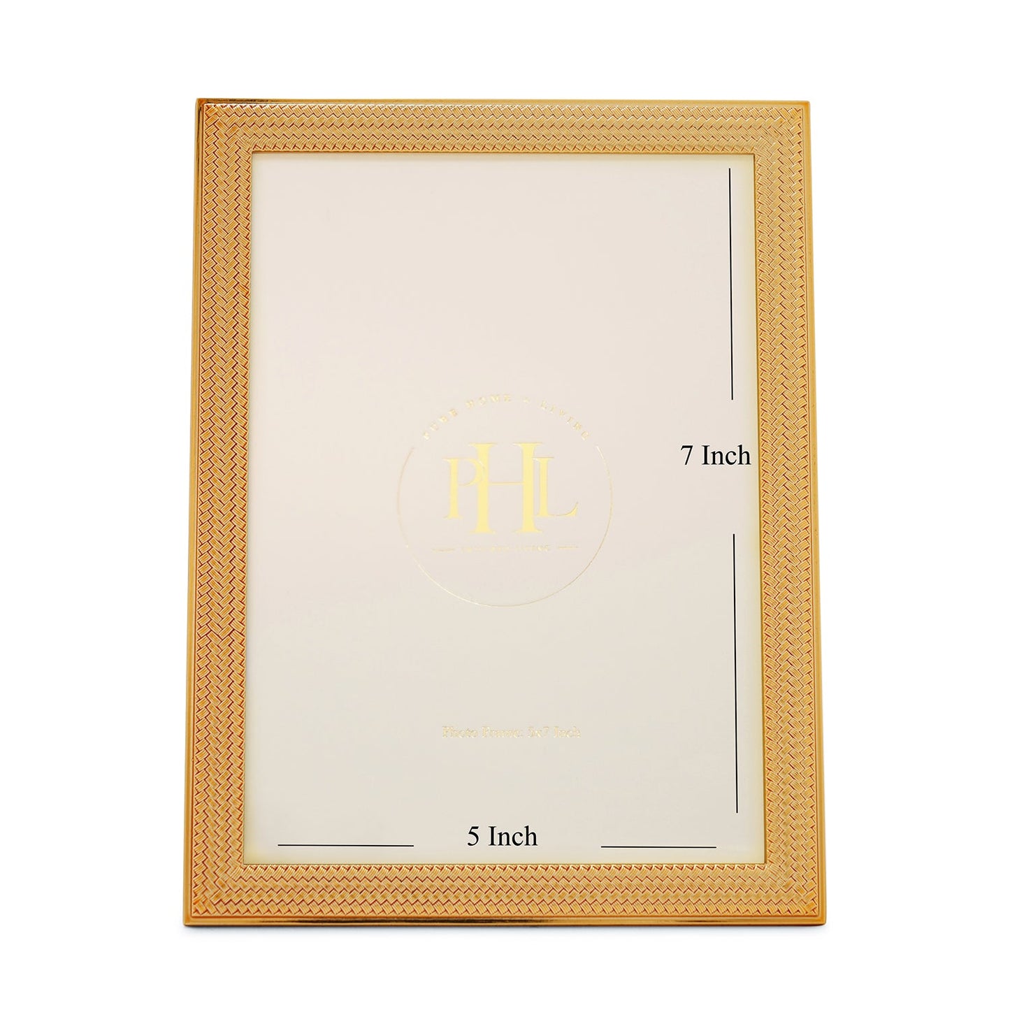 Gold Plated Weaved Pattern Metal Photo Frame - Large
