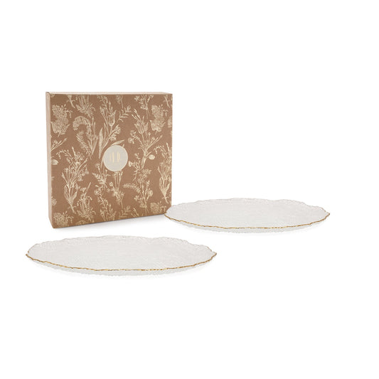 Set of 2 Clear Fizz Textured Dessert Plates