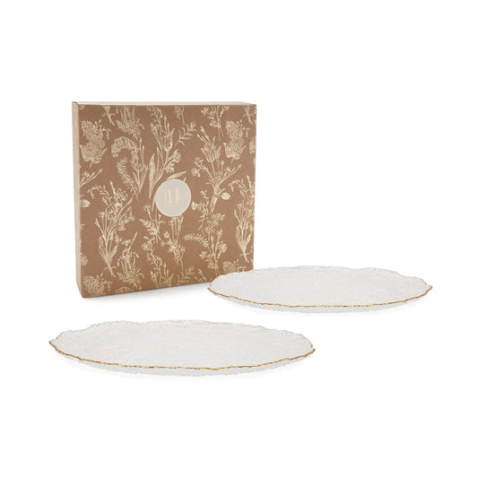 Set of 2 Clear Fizz Textured Dinner Plates