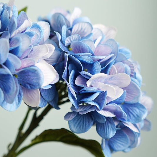 Dark Blue Faux Hydrangea Spray Single