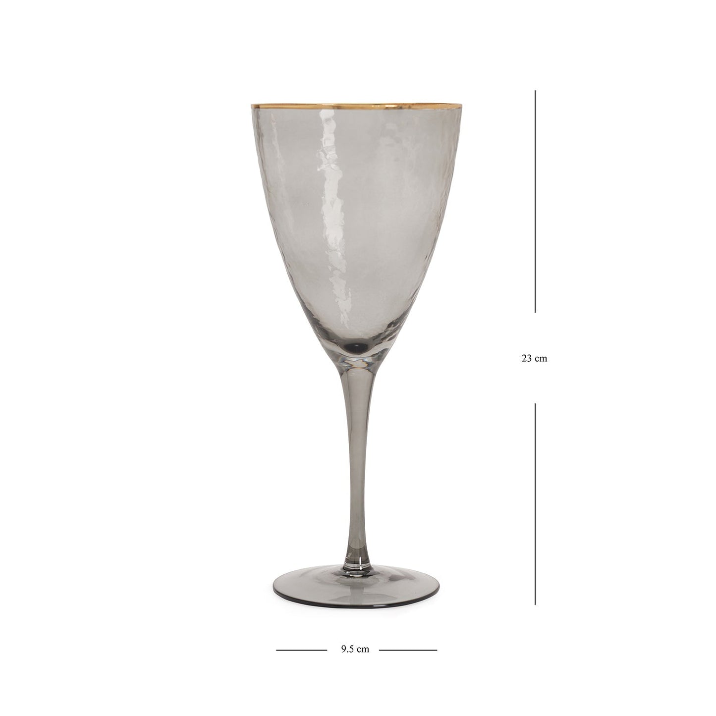 Set Of 4 - Grey Hammered Wine Glasses