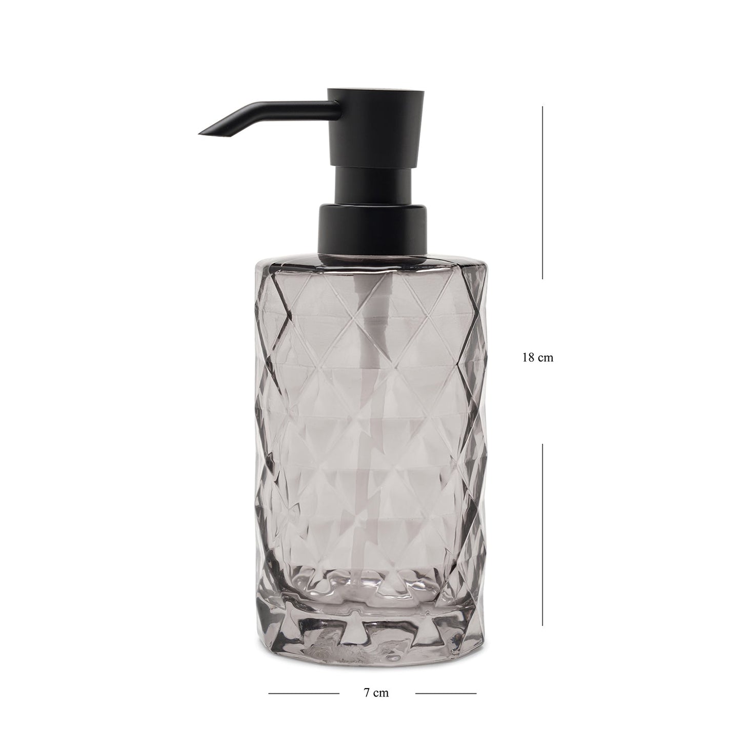 Black Prism Texture Glass Soap Dispenser