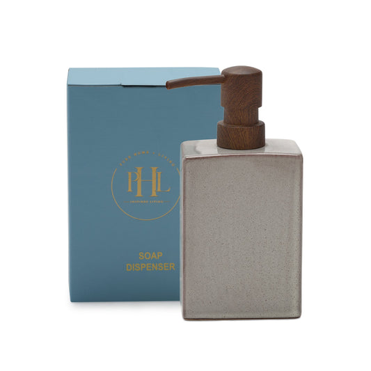 Beige Glazed Stone Soap Dispenser