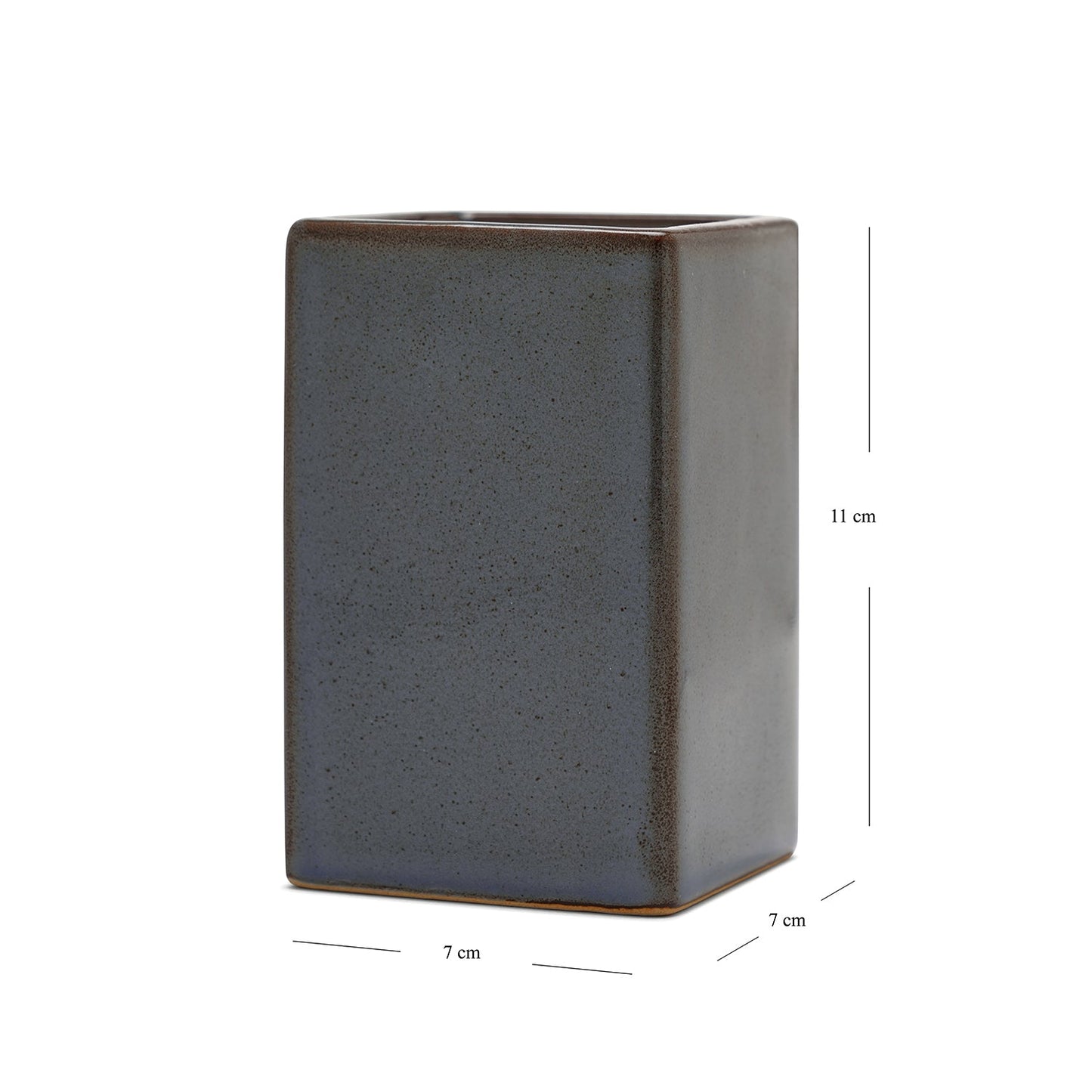 Grey Glazed Stone Toothbrush Holder