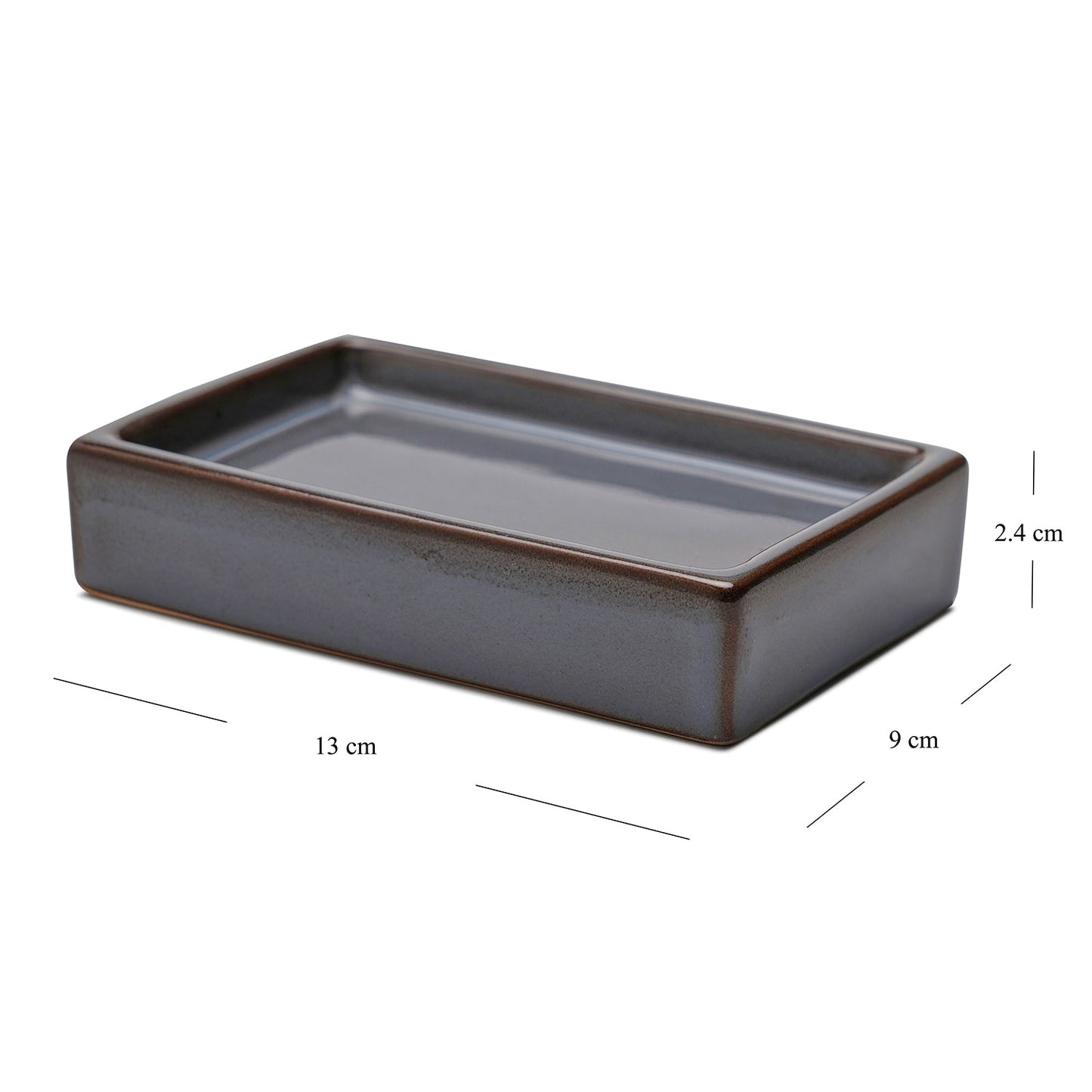 Grey Glazed Stone Soap Dish