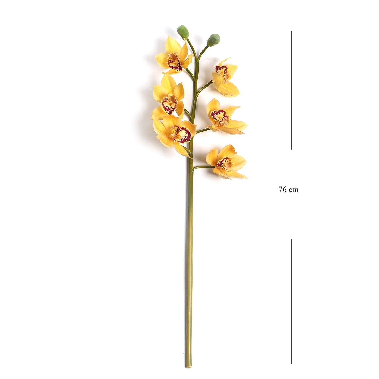 Yellow Faux Boat Orchid Spray Single
