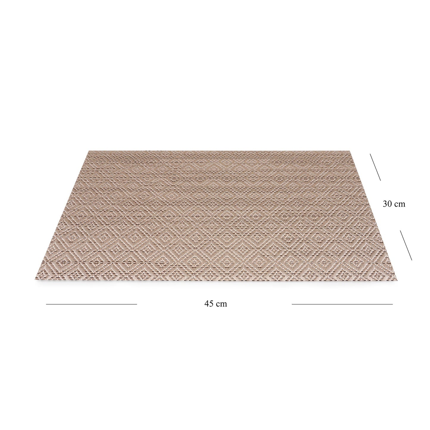 Set Of 2 Beige Geometric Design PVC Placemats