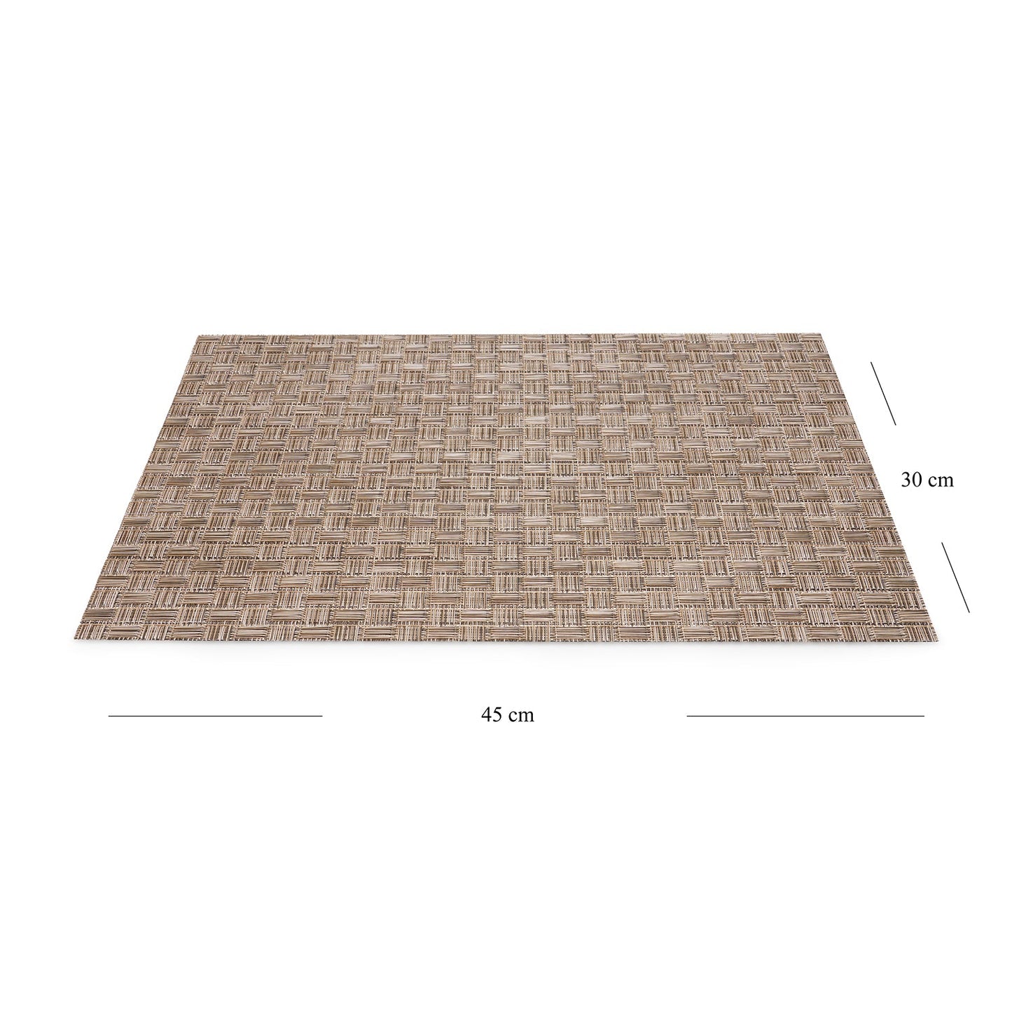 Set of 2 Light Brown Woven PVC Placemats