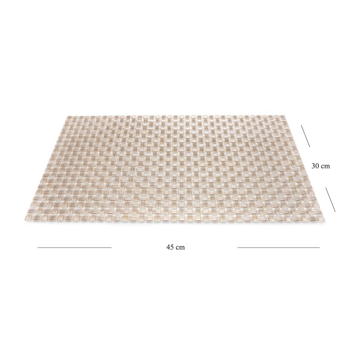 Set of 2 Beige Woven PVC Placemats