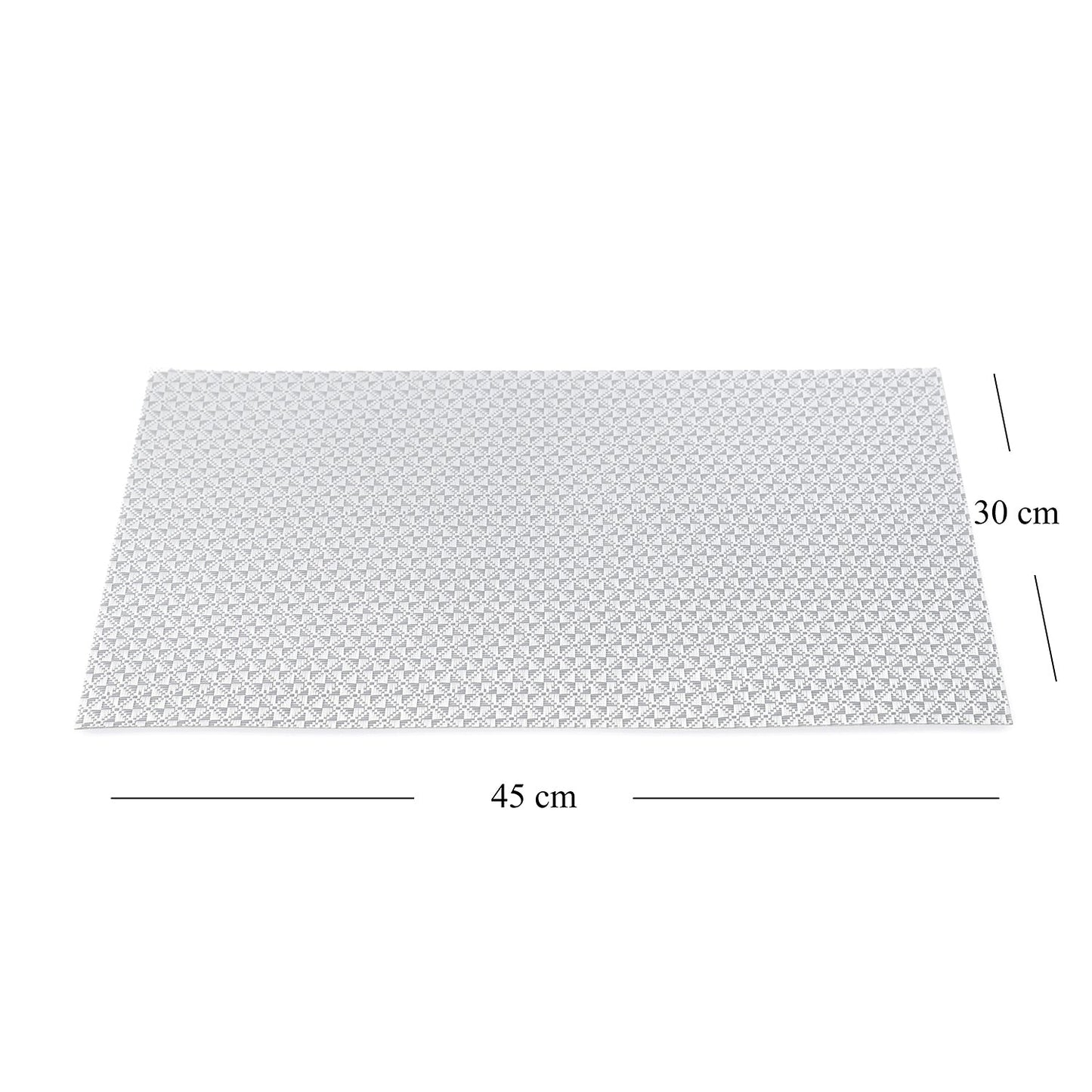 Set Of 2 Silver Diamond Design Pvc Placemats