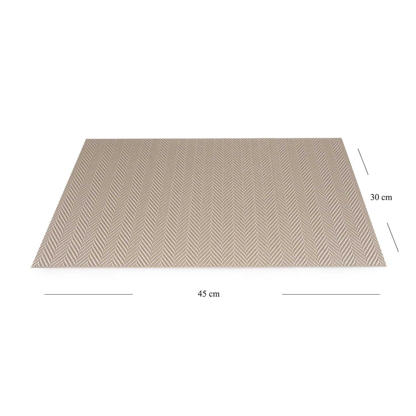 Set of 2 Beige Herringbone Design PVC Placemats