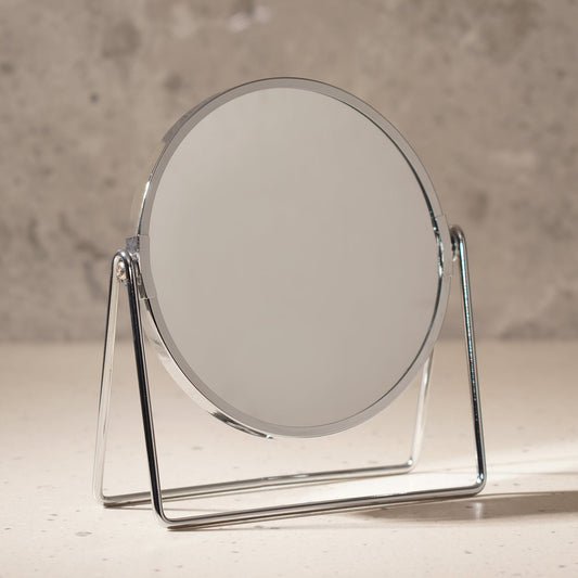 Silver Double Sided Metal Vanity Mirror