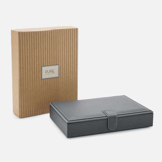 Grey Faux Leather Jewellery Box