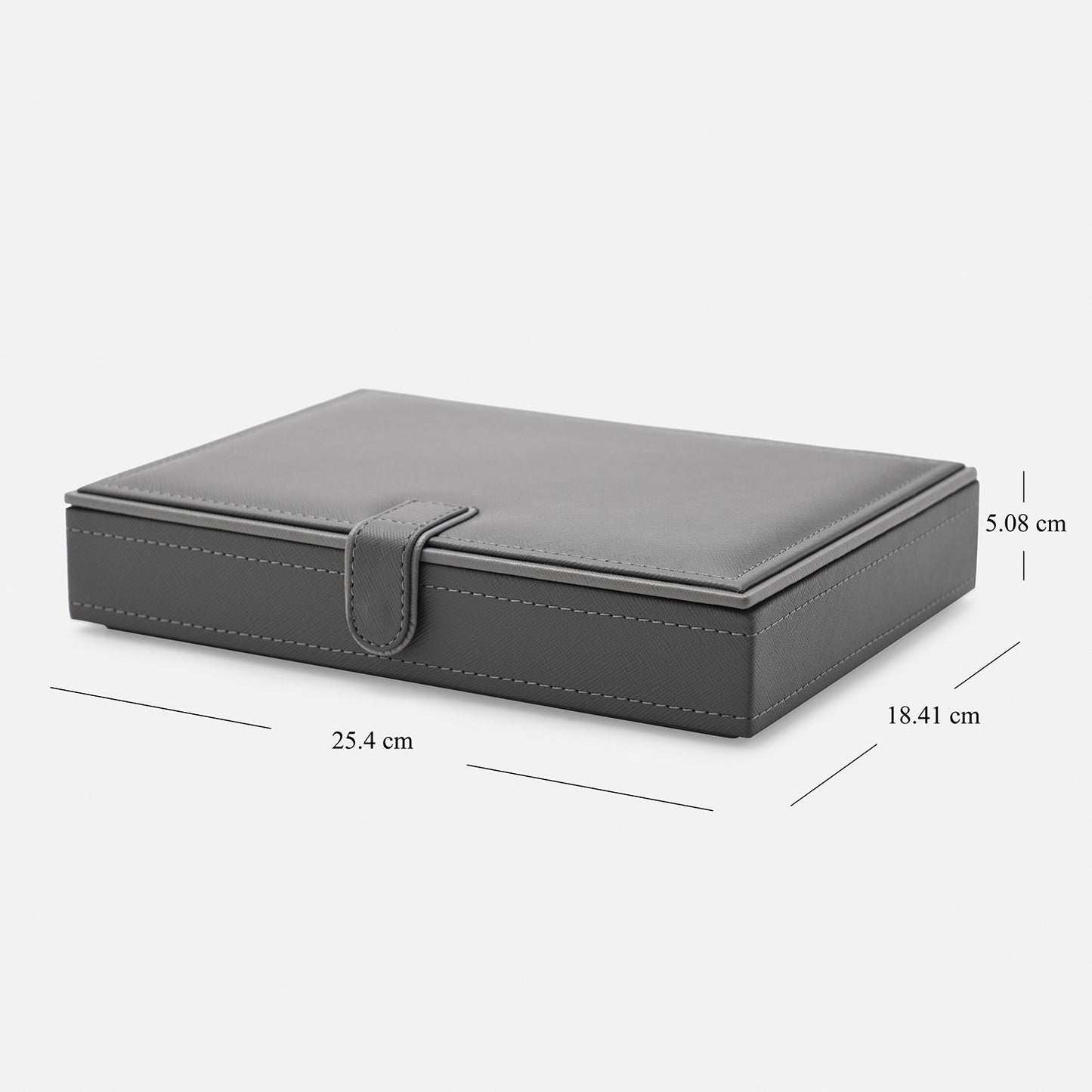 Grey Faux Leather Jewellery Box