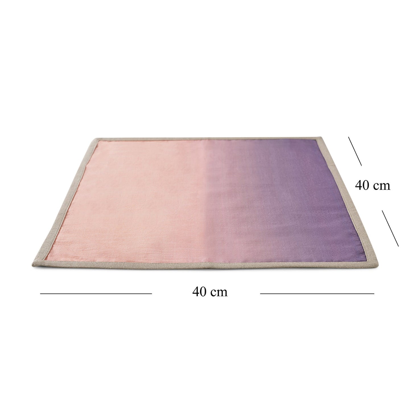 Set Of 4 Pink And Purple Ombre Cotton Napkins