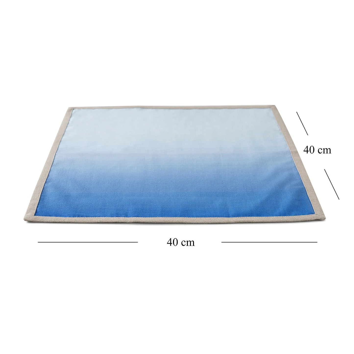 Set Of 4 Blue Ombre Cotton Napkins