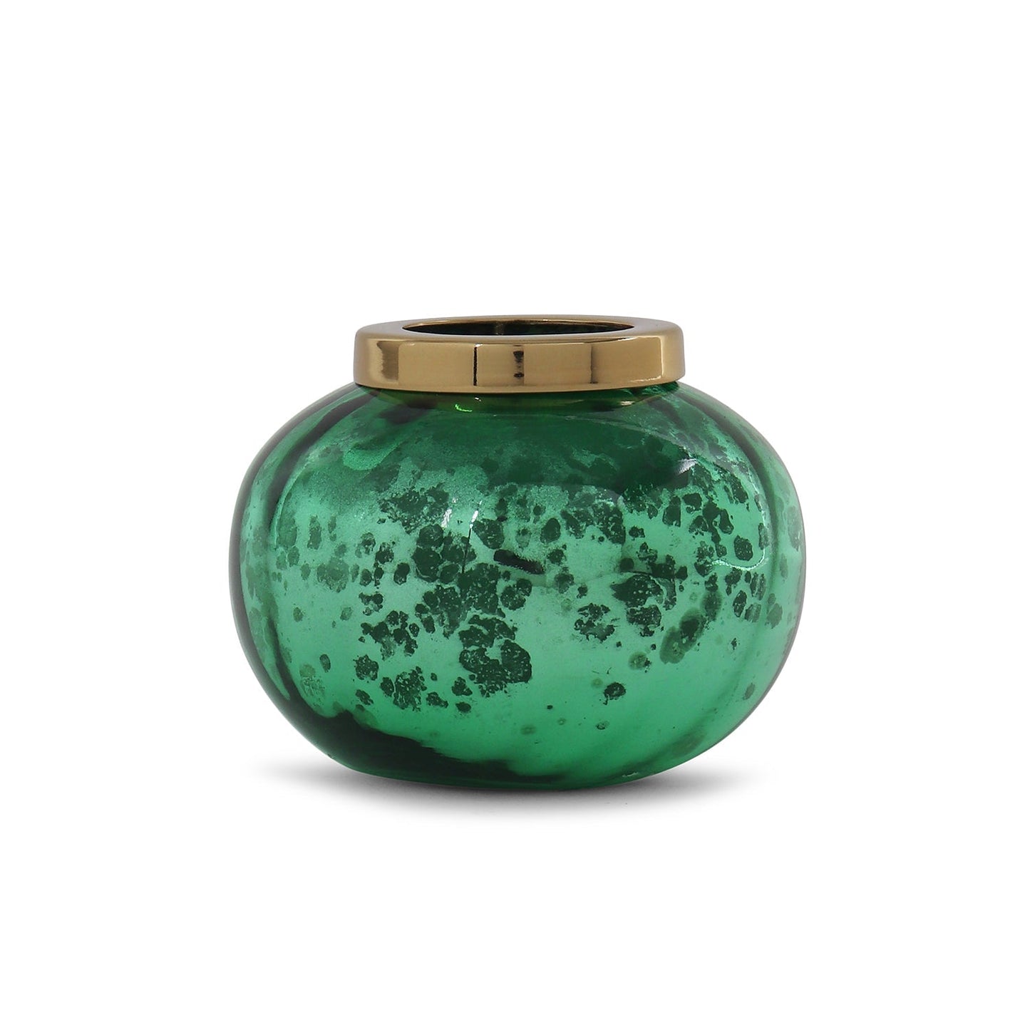 Green Optic Glass Tea Light Holder