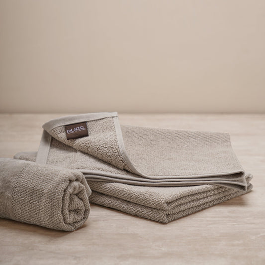 Set Of 4 Beige Cotton Hand Towel