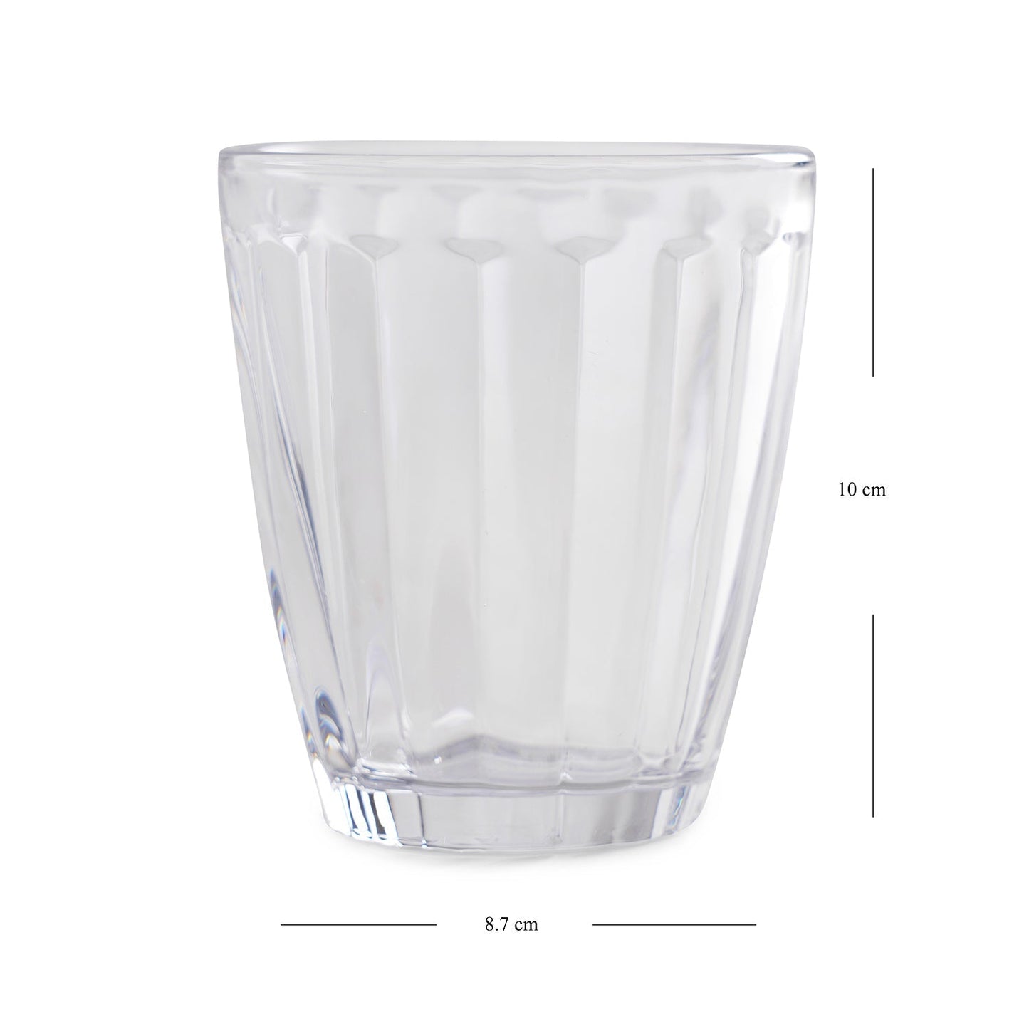 Set of 4 Clear Ribbed Tumblers