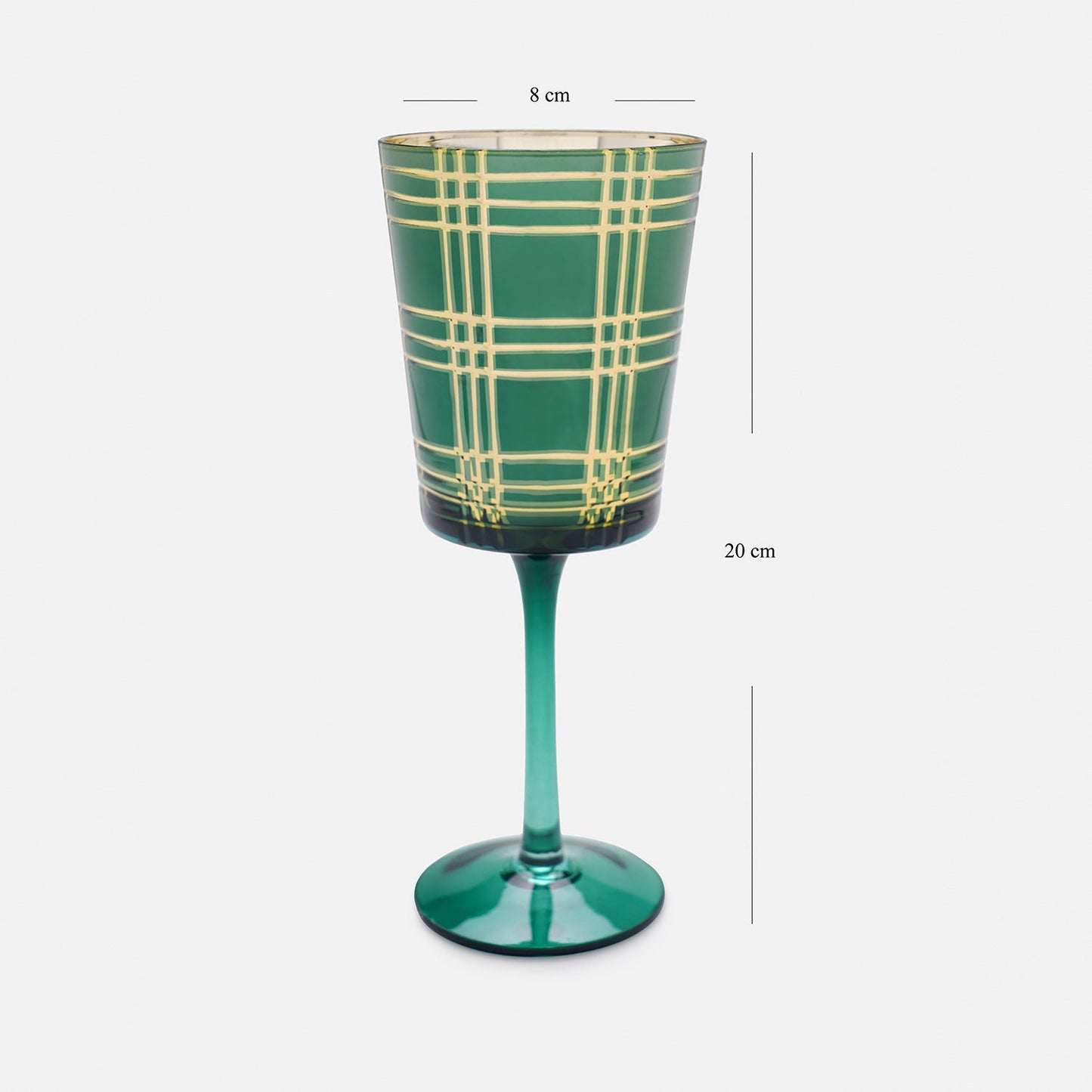 Green Cut Glass Stem Candle Holder
