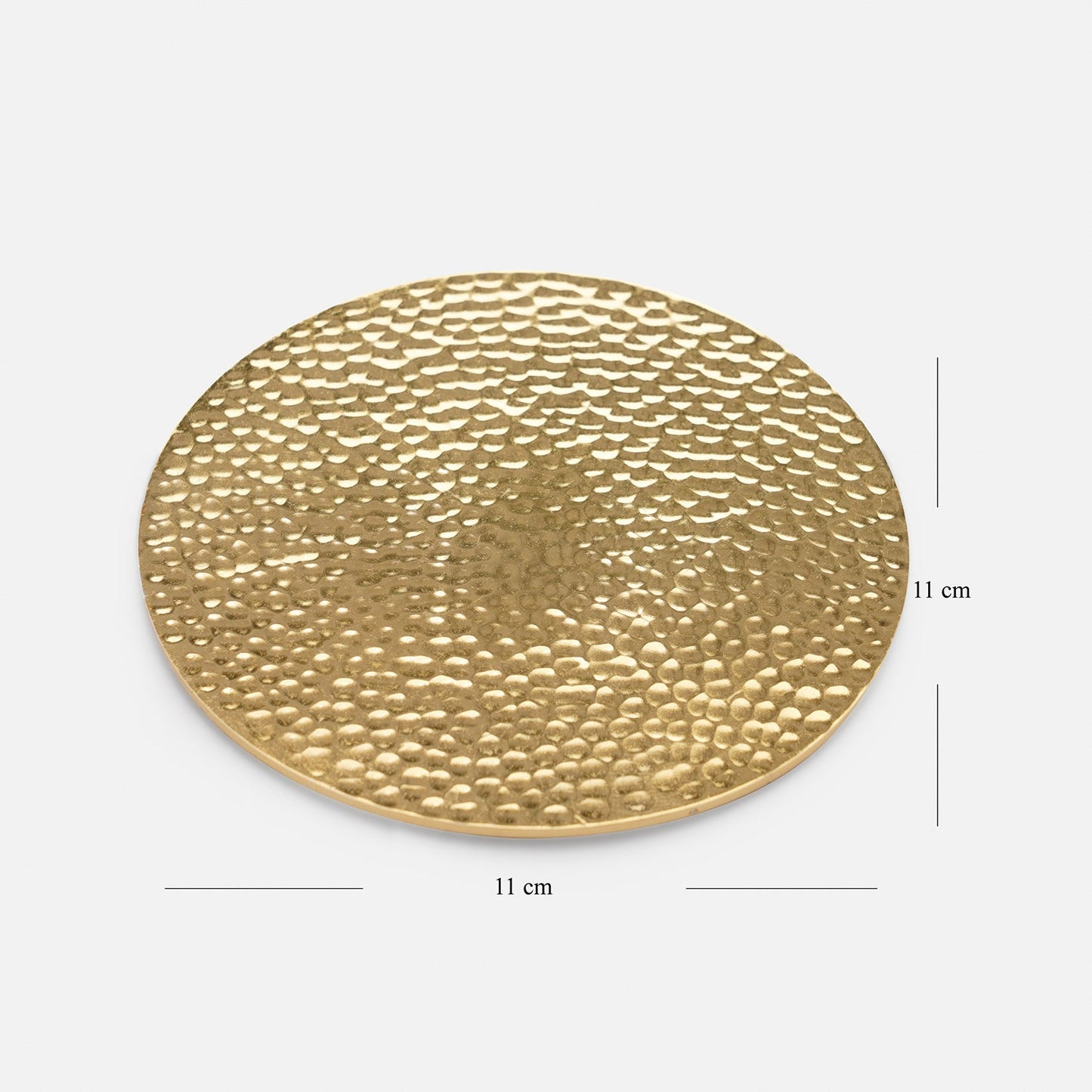 Set of 4 Gold Metal Hammered Round Coasters