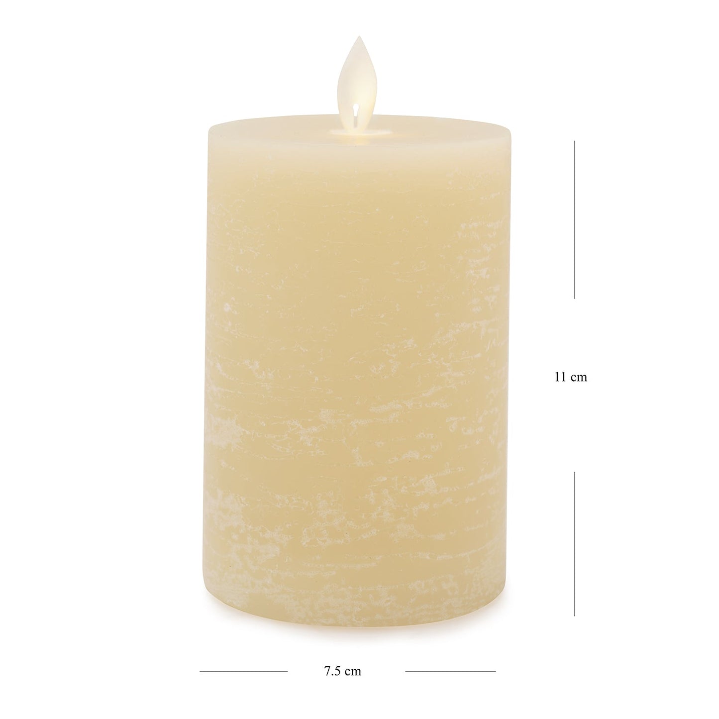 Beige LED Flickering Flame Rustic Candle