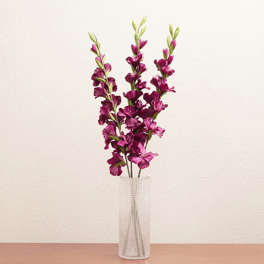 Purple Gladiolus Faux Flower Stem - Single