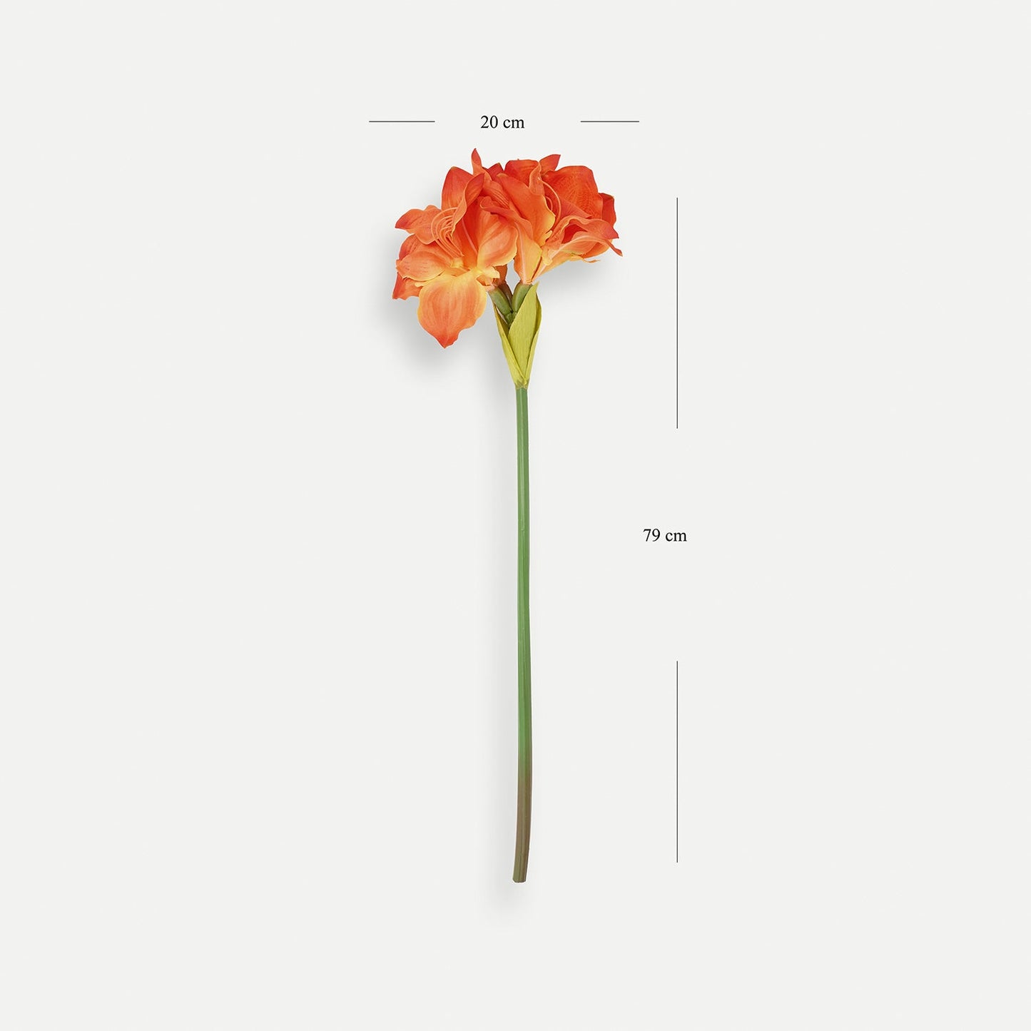 Orange Amaryllis Faux Flower Stem - Single