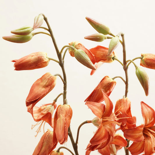 Orange Lily Faux Flower Spray - Single