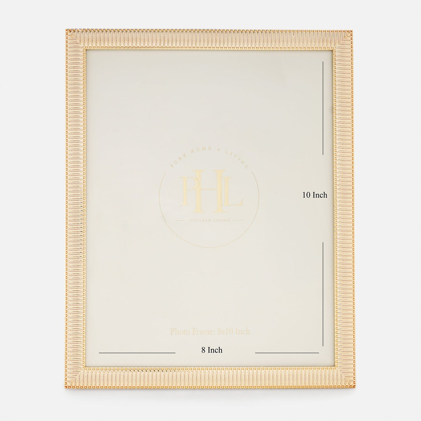 Gold Plated Ribbed Pattern Metal Photo Frame - Large