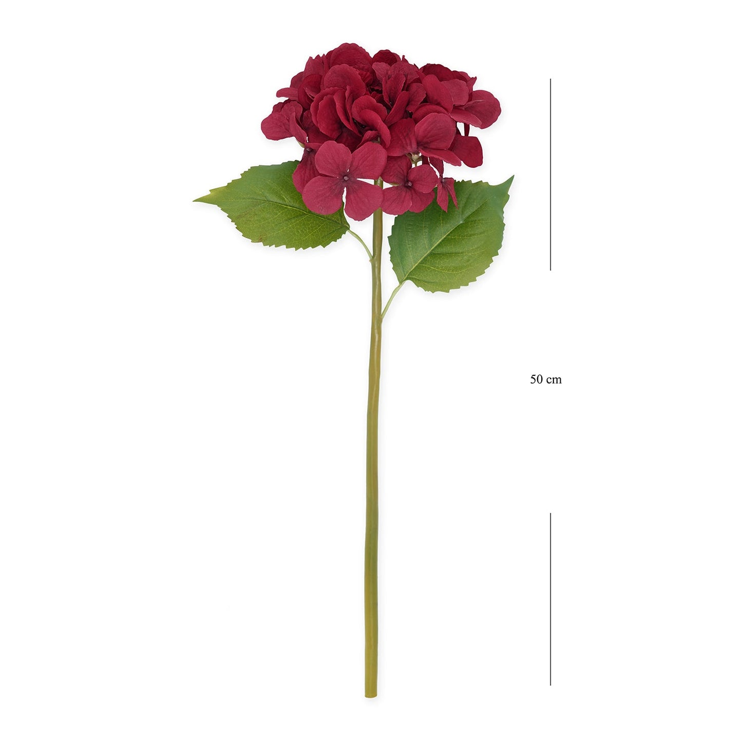 Red Hydrangea Faux Flower Stem - Single