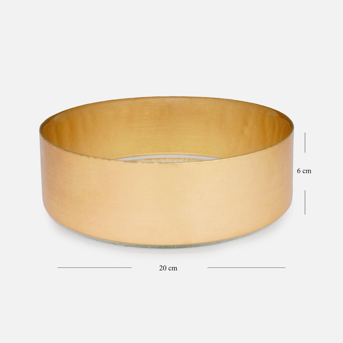 Clear and Gold Serving Bowl with Goil Foil Rim