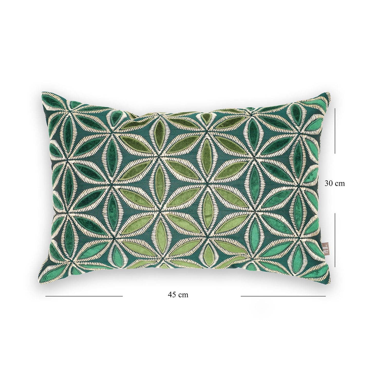 Green Embroidered Cushion Cover