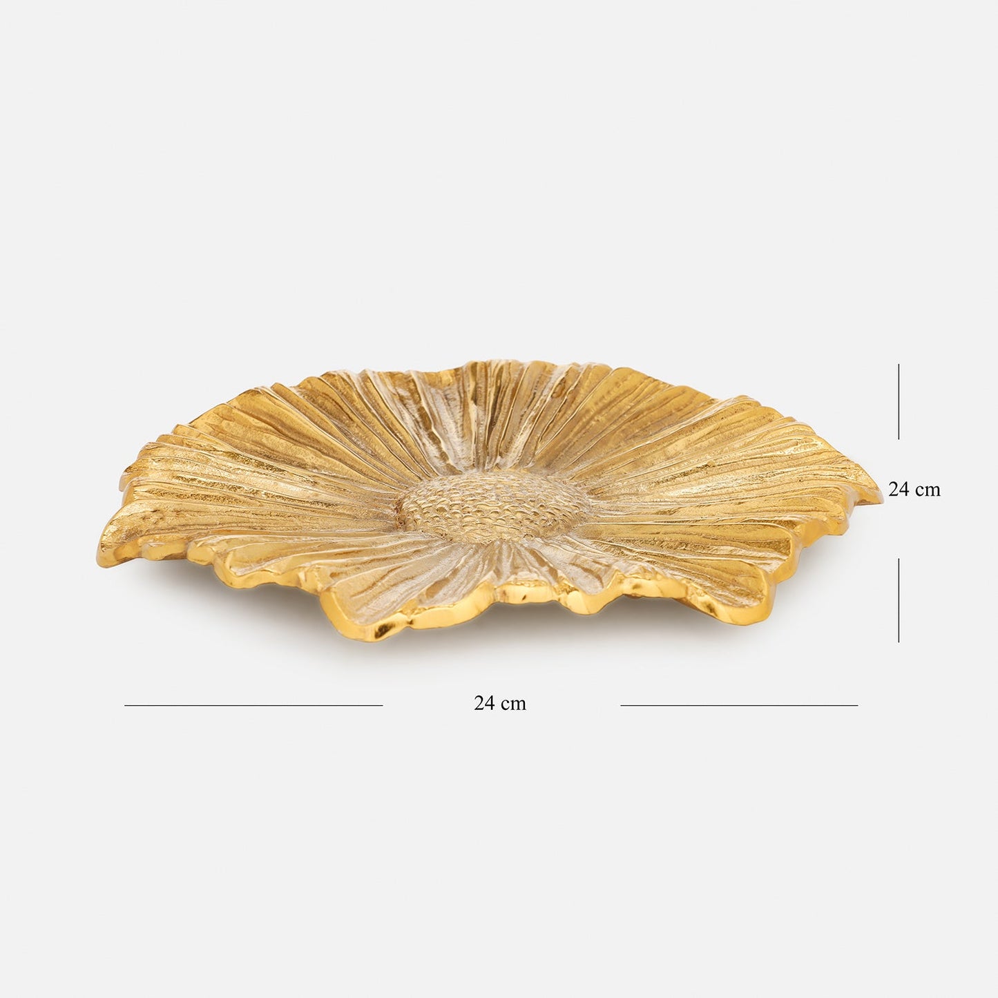 Gold Metal Flower Decorative Platter - Large