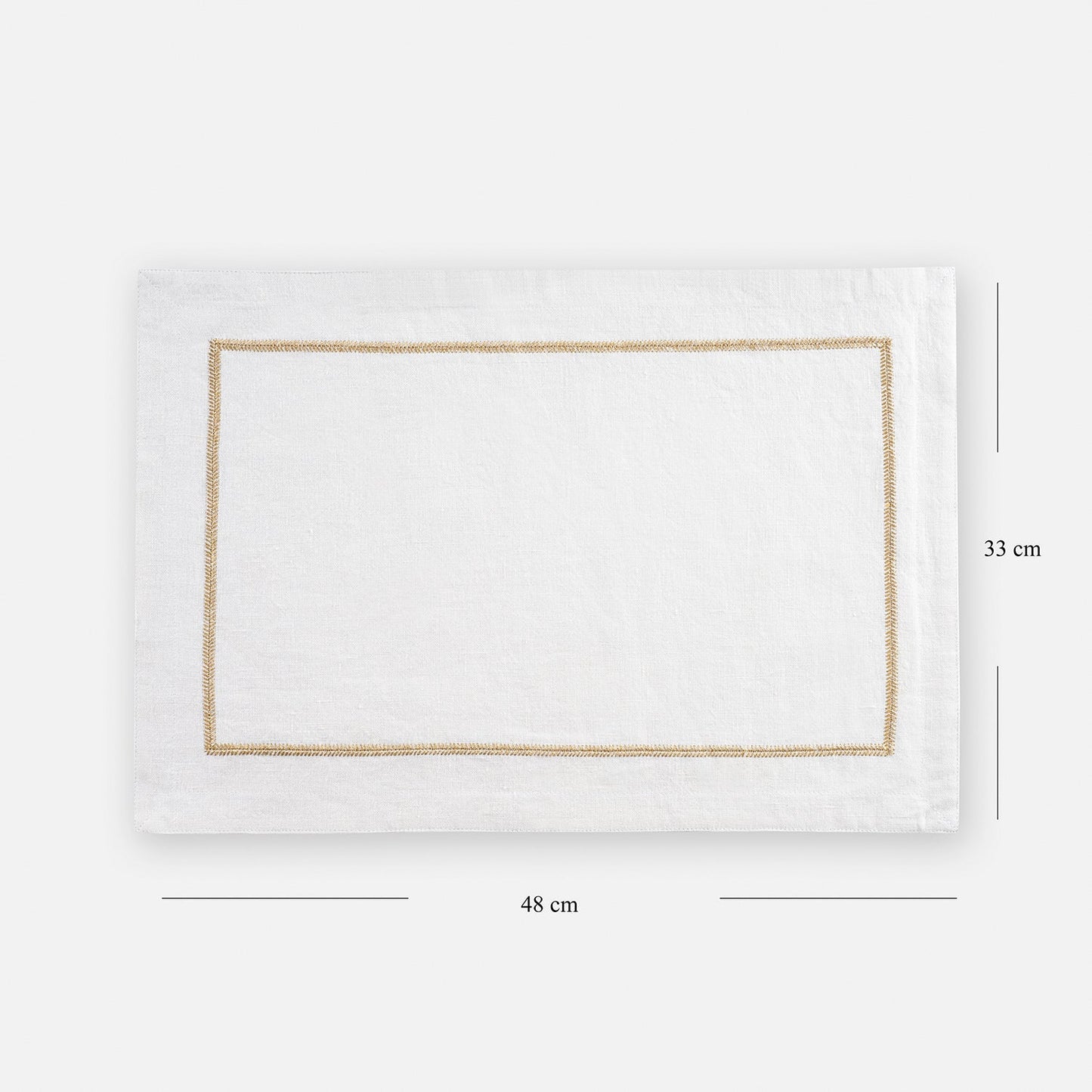 Set of 2 Off White Linen Zari Embroidered Placemats