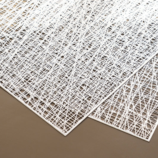 Set of 2 Silver Metallic PVC Placemats