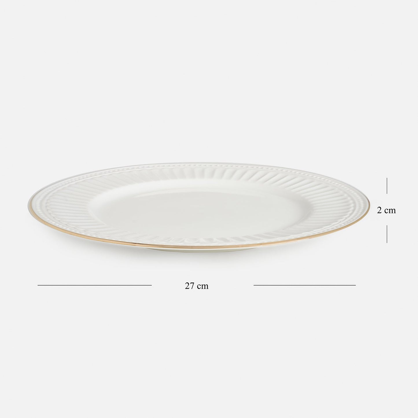 Set of 2 Ivory Ceramic Dinner Plates