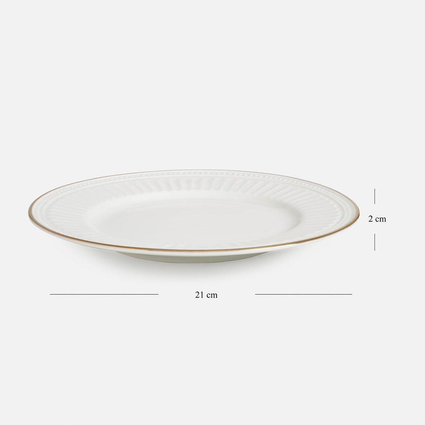 Set of 2 Ivory Ceramic Dessert Plates
