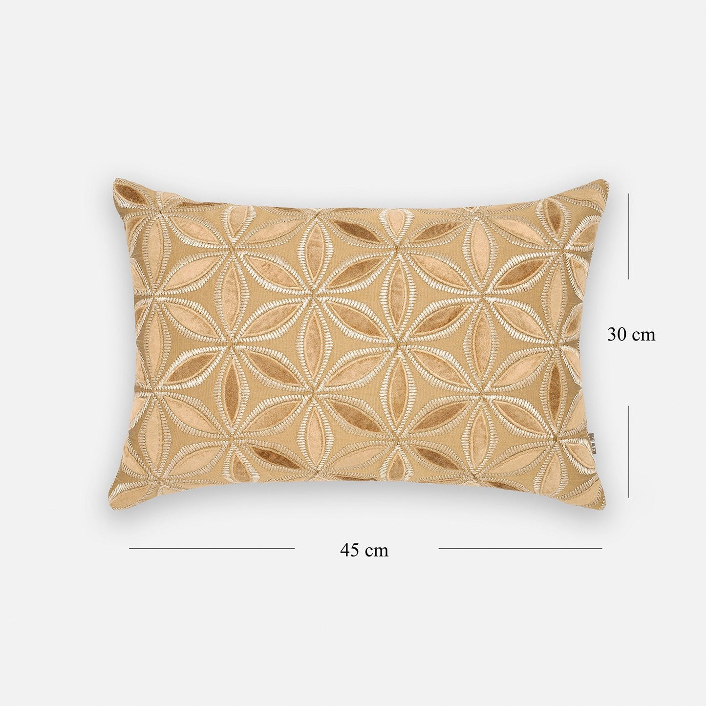Gold Embroidered Rectangle Cushion Cover